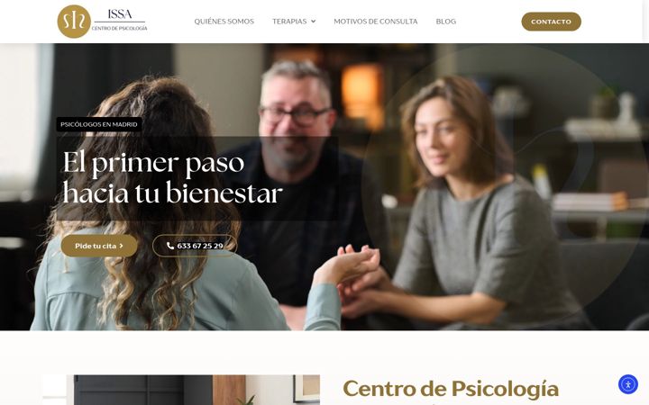 Screenshot of issapsicologia.com