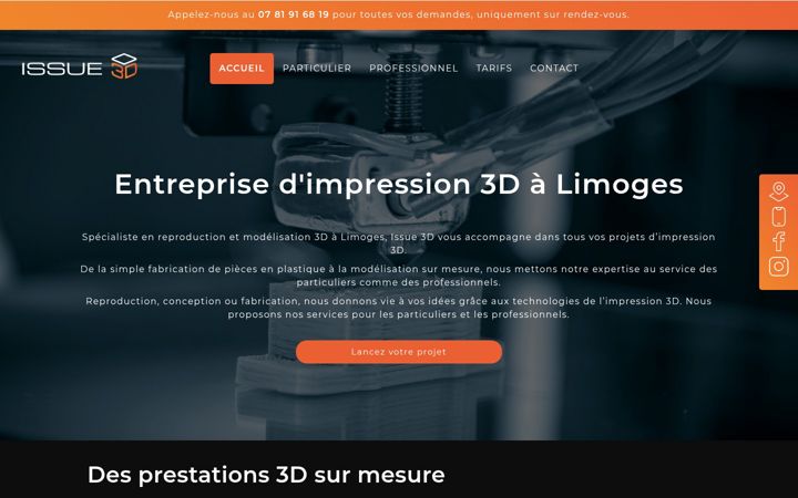 Screenshot of issue3d.fr
