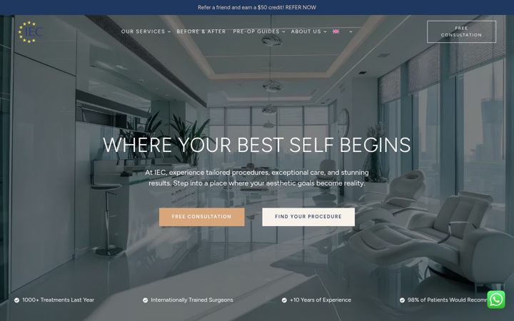 Captură de ecran a istanbuleuropeanclinic.com