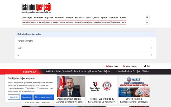 Screenshot of istanbulgercegi.com