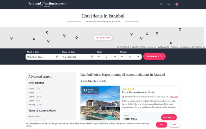 Screenshot of istanbulhotelturkey.com