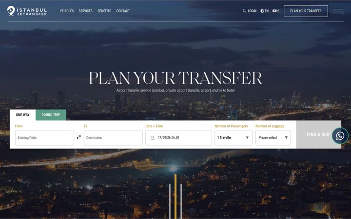 Screenshot of istanbuljetransfer.com