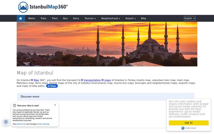 Screenshot of istanbulmap360.com