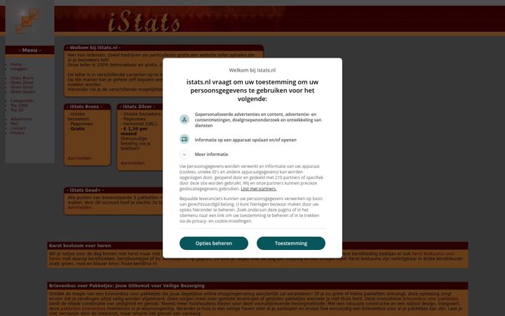 Screenshot of istats.nl