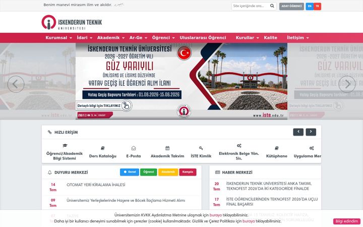 Screenshot of iste.edu.tr