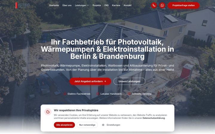 Screenshot of istec-elektrotechnik.de