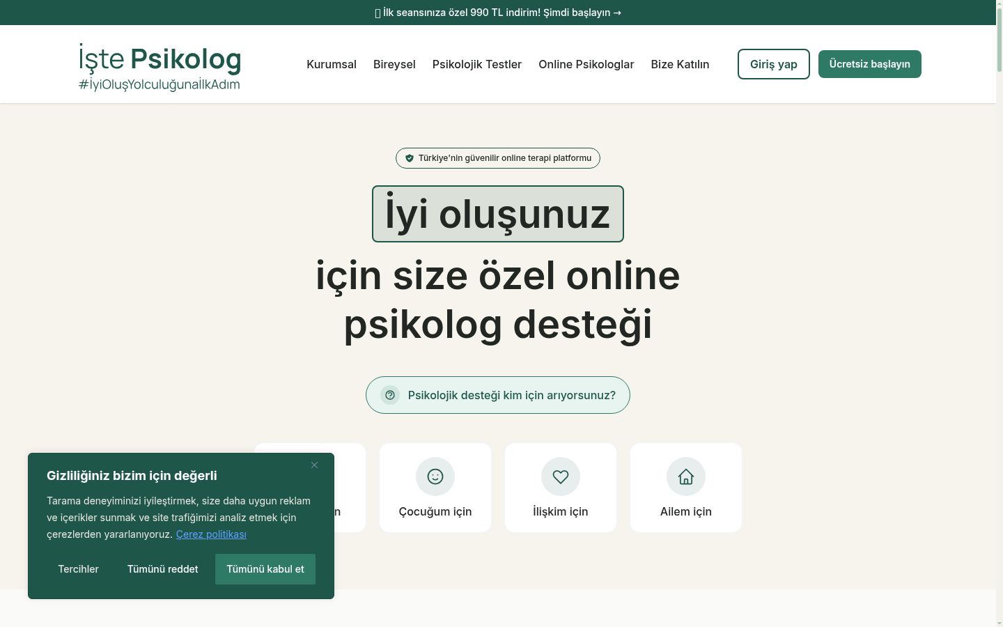 Snímek obrazovky baneru souhlasu zobrazeného před jakoukoli interakcí