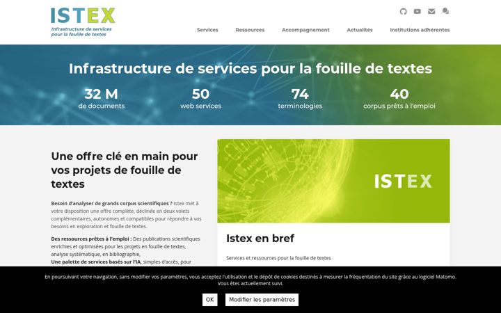 Skjermbilde av istex.fr