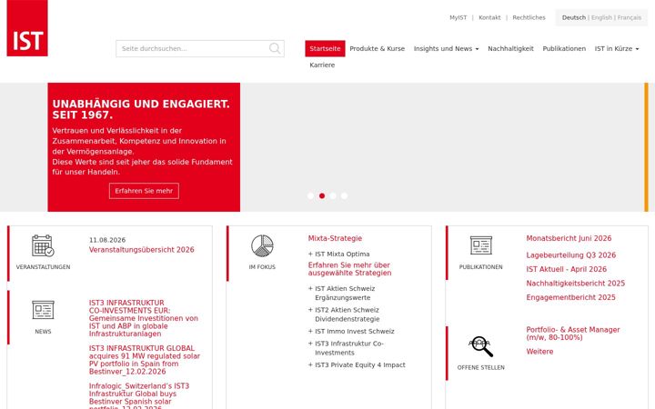 Screenshot of istfunds.ch