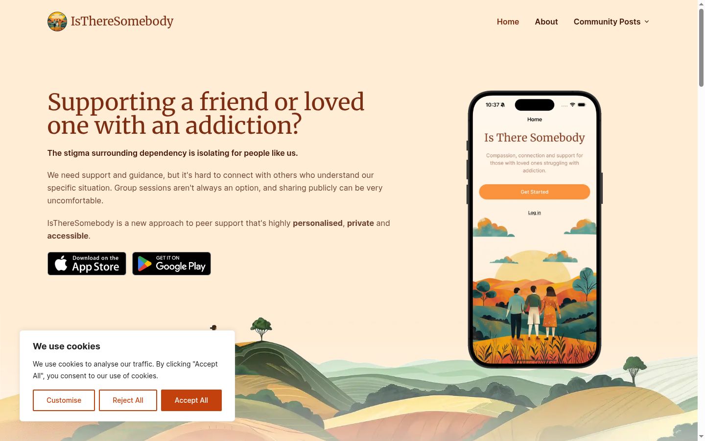Screenshot of the consent banner shown before any interaction