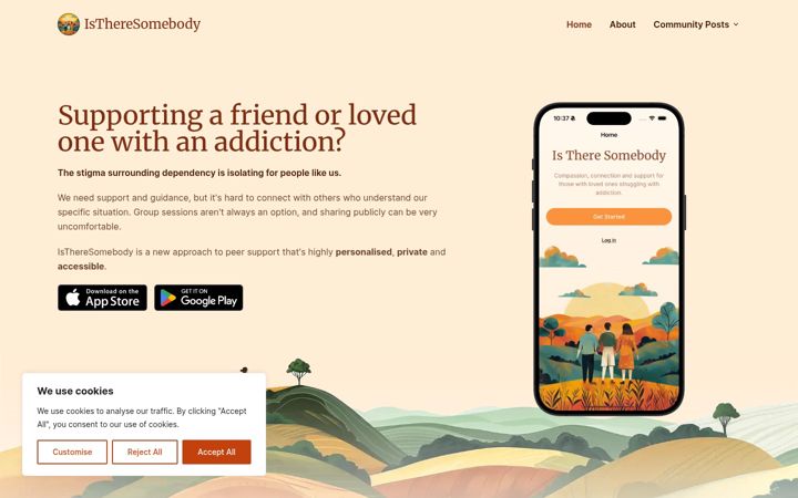 Screenshot of istheresomebody.com