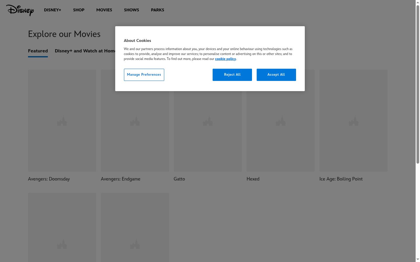 Screenshot del banner di consenso mostrato prima di qualsiasi interazione