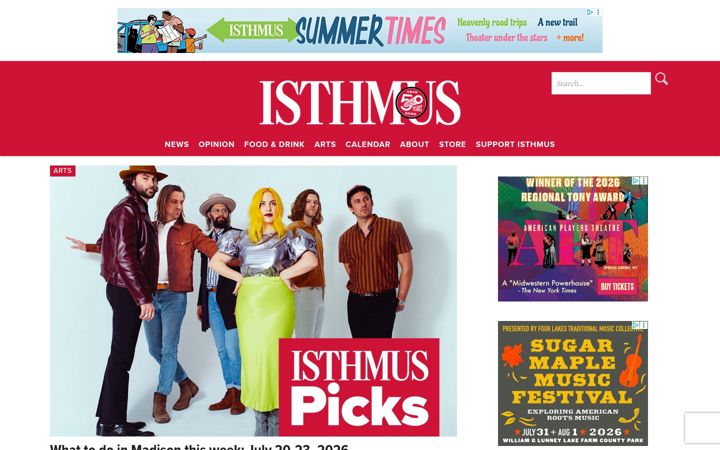 Screenshot of isthmus.com
