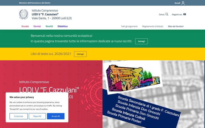 Screenshot of istitutocazzulani.edu.it