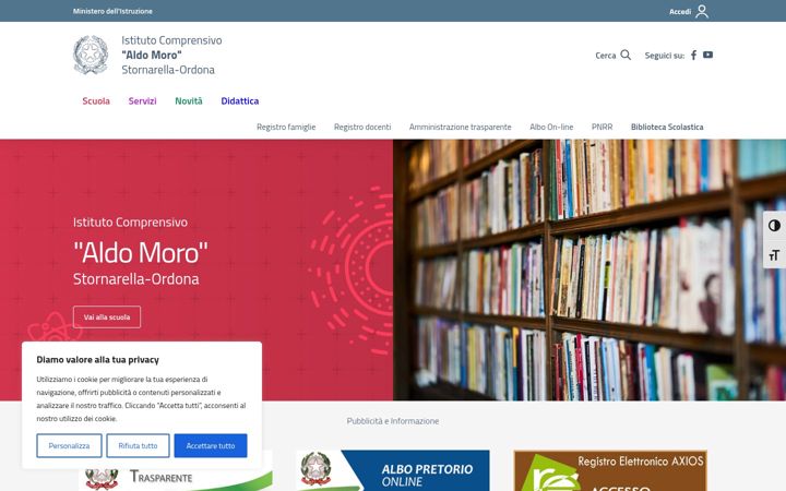 Screenshot of istitutocomprensivo-stornarellaordona.edu.it