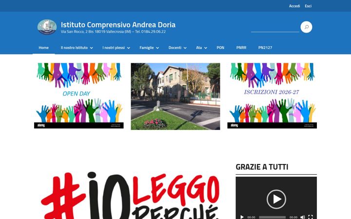 Screenshot of istitutocomprensivovallecrosia.edu.it