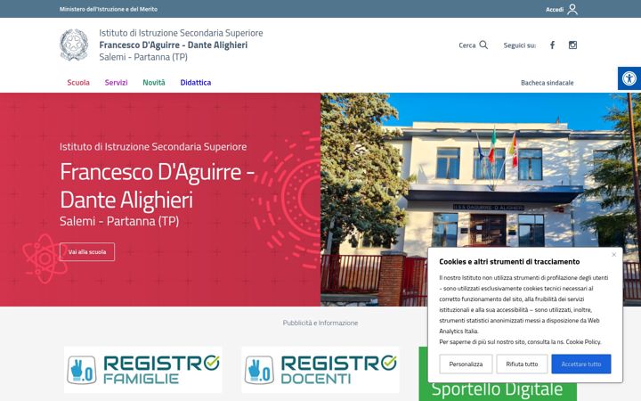 Screenshot of istitutodaguirre.edu.it
