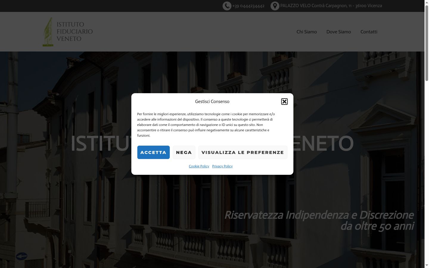 Screenshot des Einwilligungsbanners vor jeglicher Interaktion