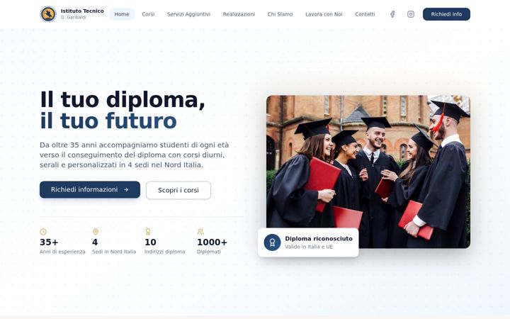 Screenshot of istitutogaribaldi.com