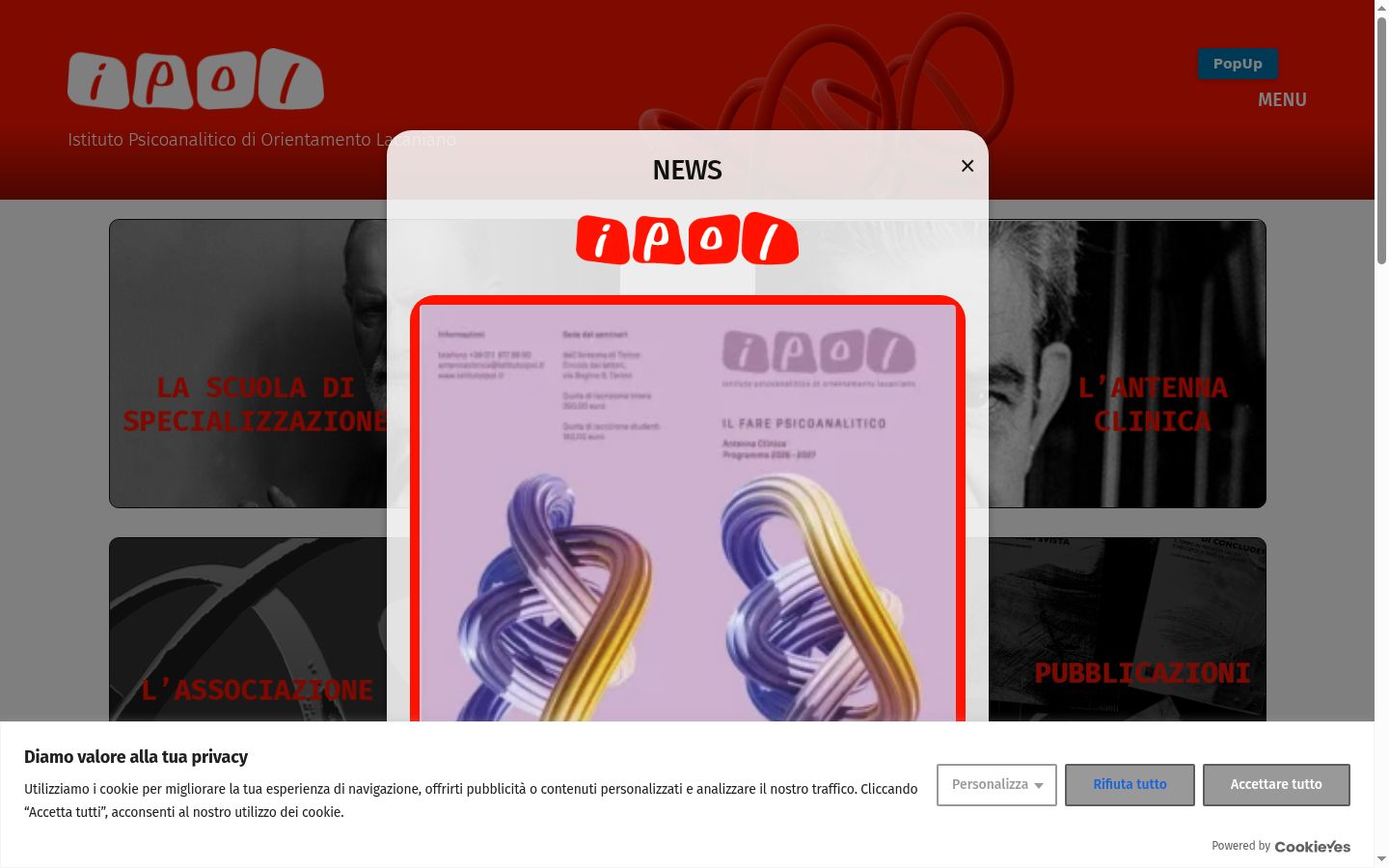 Screenshot του banner συγκατάθεσης που εμφανίστηκε πριν από οποιαδήποτε αλληλεπίδραση