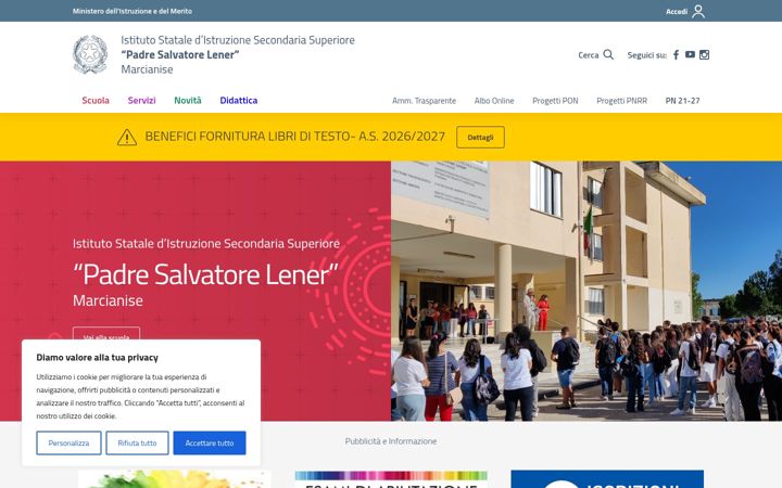 Screenshot of istitutolener.edu.it