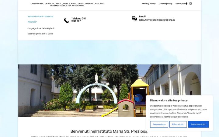 Screenshot of istitutomariasspreziosa.it