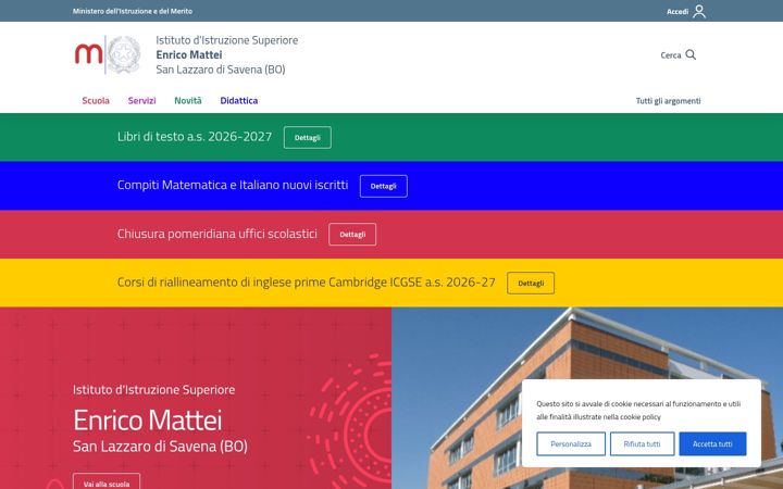 Screenshot of istitutomattei.bo.it