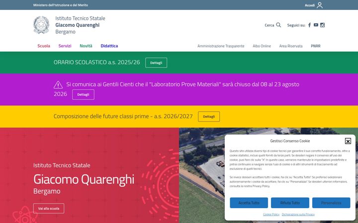 Screenshot of istitutoquarenghi.edu.it