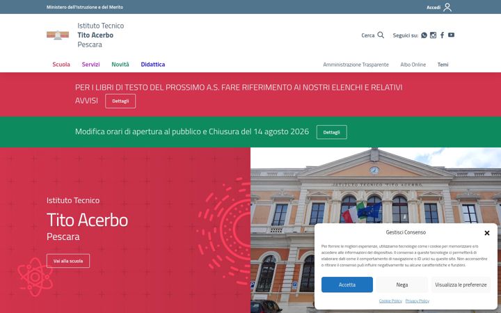 Screenshot of istitutotecnicoacerbope.edu.it