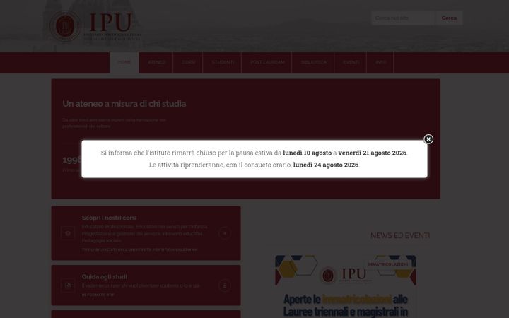 Screenshot of istitutouniversitarioipu.it