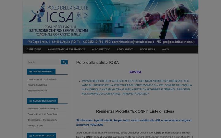 Screenshot of istituzionecsa.it