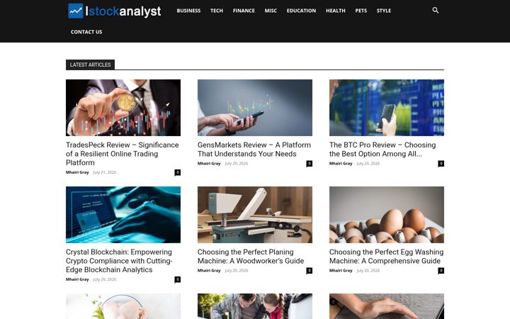 Screenshot of istockanalyst.com