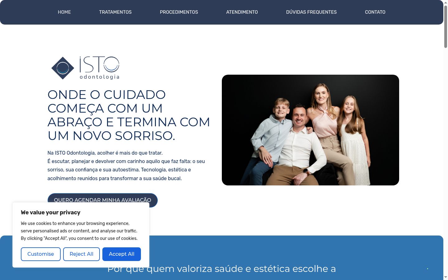 Screenshot of the consent banner shown before any interaction
