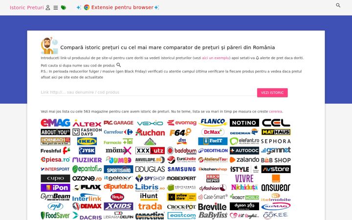 Screenshot of istoric-preturi.info