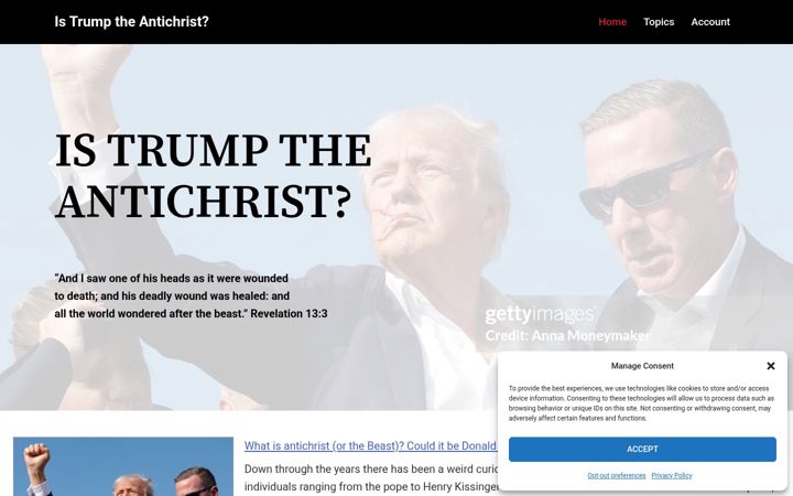 Screenshot of istrumpantichrist.com