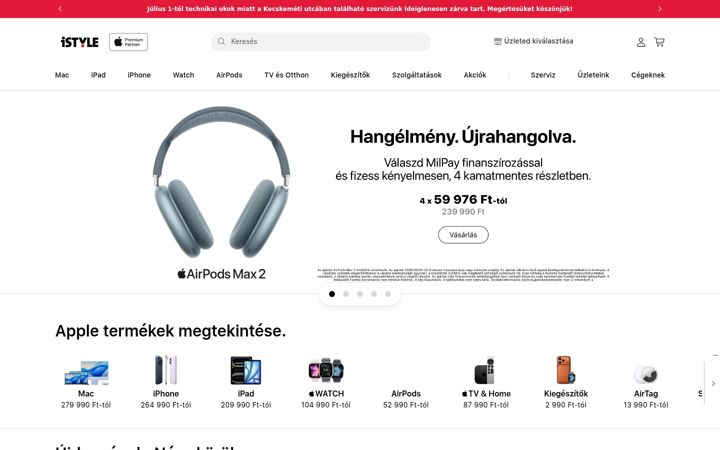 Екранна снимка на istyle.hu