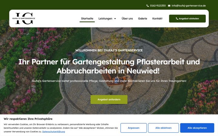 Screenshot of isufaj-gartenservice.de