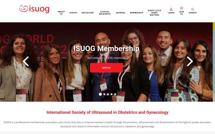 Screenshot of isuog.org