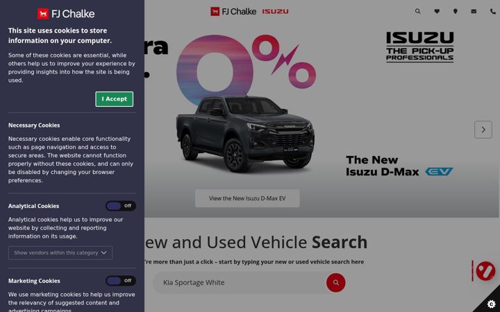 Screenshot of isuzudmax.co.uk