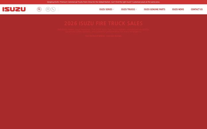 Screenshot of isuzuvehicles.com