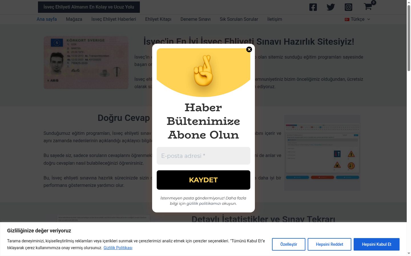 Screenshot van de toestemmingsbanner zoals getoond vóór enige interactie