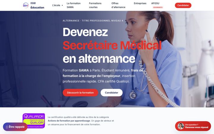 Screenshot of isw-education.fr