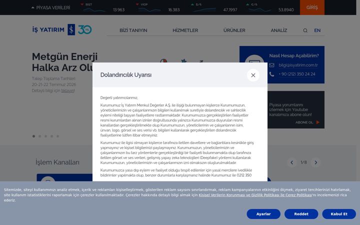 Snímek obrazovky isyatirim.com.tr