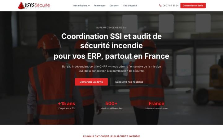 Screenshot of isys-securite.fr