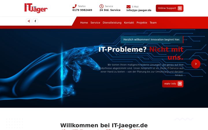 Screenshot of it-jaeger.support