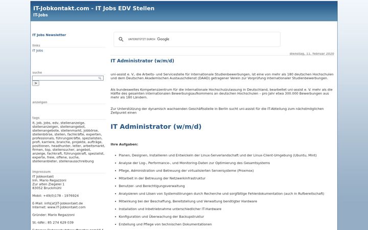 Screenshot of it-jobkontakt.com