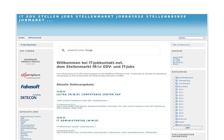 Screenshot of it-jobkontakt.net