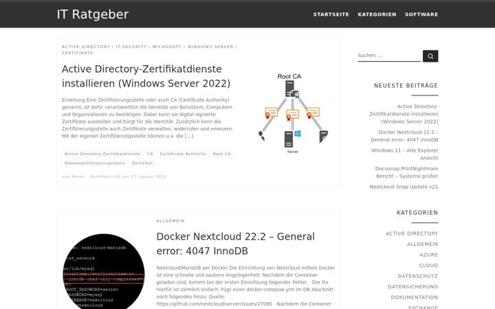 Screenshot of it-ratgeber.com