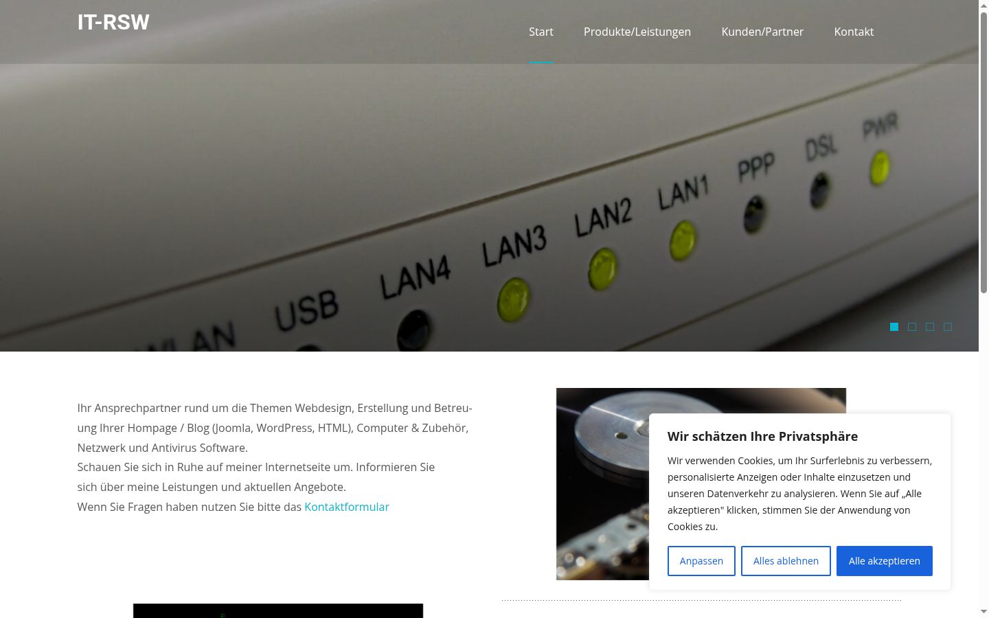 Screenshot of the consent banner shown before any interaction