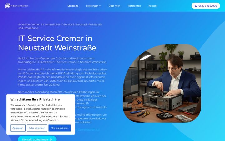 Screenshot of it-service-cremer.de